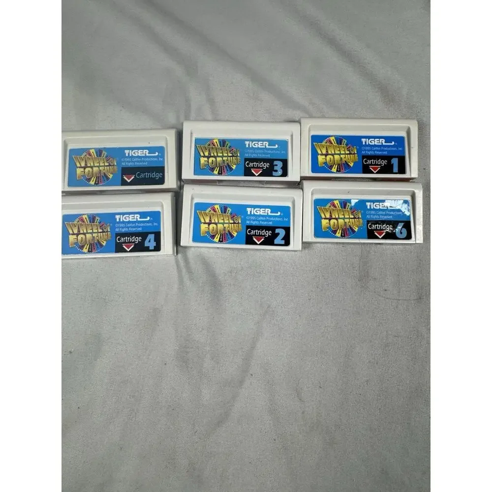 Tiger Wheel of Fortune Electronic Game Cartridges Lot of 6 1, 2, 3, 4, 6 And Car